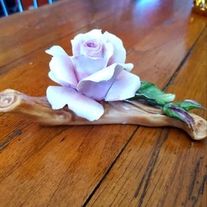 Capodimonte porcelain rose on a branch